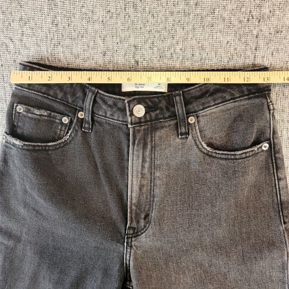 Abercrombie Curve Love High Rise Skinny Jeans Two-Tone Colorblock Black Grey 25L - Picture 5 of 9